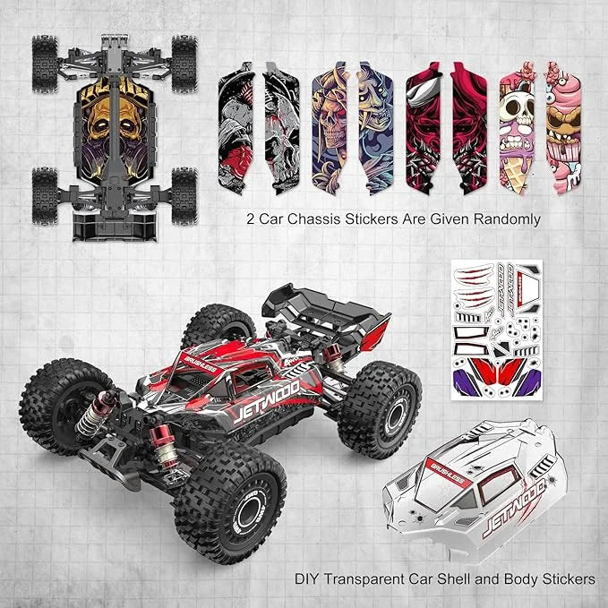 Jetwood x Hyper go 1/16 Fast Brushless RC Cars for Adults, Max 42 mph High Speed Remote Control Car for Boys, Electric All Terrain RTR RC Buggy, Hobby Grade RC Truck, JC16EP with 2 Lipo