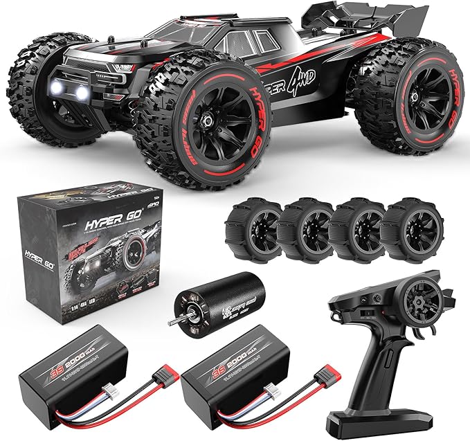 HYPER GO H14BM 1/14 Brushless RC Cars for Adults Fast 50 mph, RC Trucks 4X4 Offroad Waterproof, Electric Powered High Speed RC Car, Scary Fast Extreme RC Truggy with 3S Battery for Snow Sand