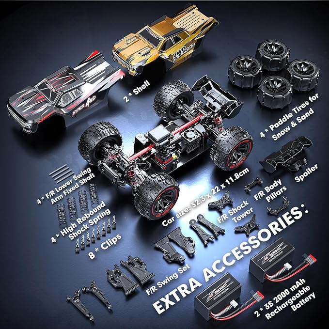 HYPER GO H14BM 1/14 Brushless RC Cars for Adults Fast 50 mph, RC Trucks 4X4 Offroad Waterproof, Electric Powered High Speed RC Car, Scary Fast Extreme RC Truggy with 3S Battery for Snow Sand