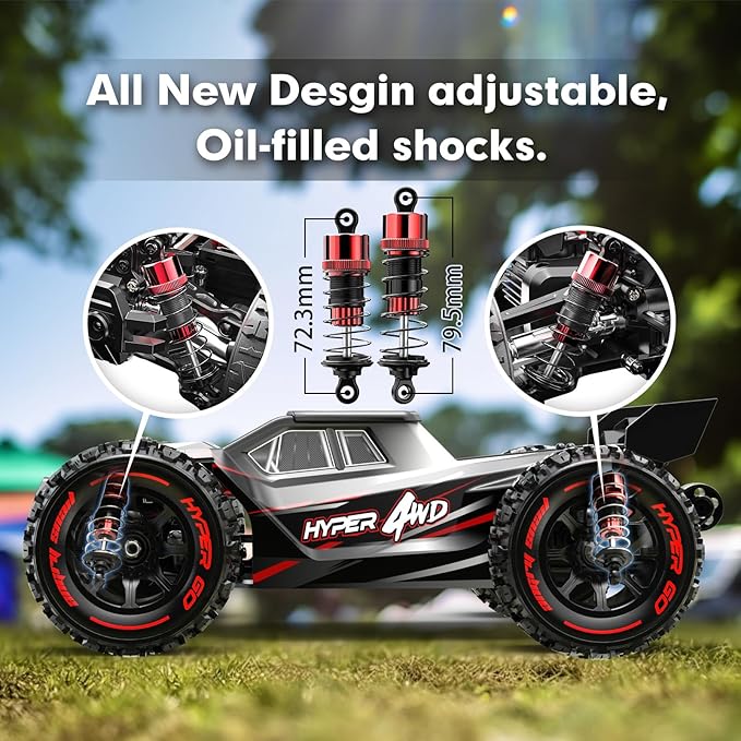 HYPER GO H14BM 1/14 Brushless RC Cars for Adults Fast 50 mph, RC Trucks 4X4 Offroad Waterproof, Electric Powered High Speed RC Car, Scary Fast Extreme RC Truggy with 3S Battery for Snow Sand