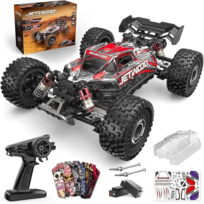 Jetwood x Hyper go 1/16 Fast Brushless RC Cars for Adults, Max 42 mph High Speed Remote Control Car for Boys, Electric All Terrain RTR RC Buggy, Hobby Grade RC Truck, JC16EP with 2 Lipo